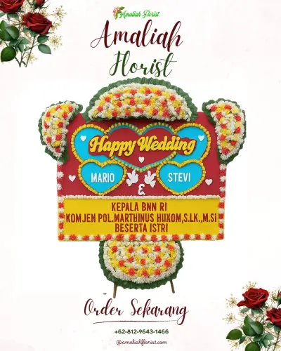 Karangan Papan Bunga Pernikahan di Kedaung Baru
